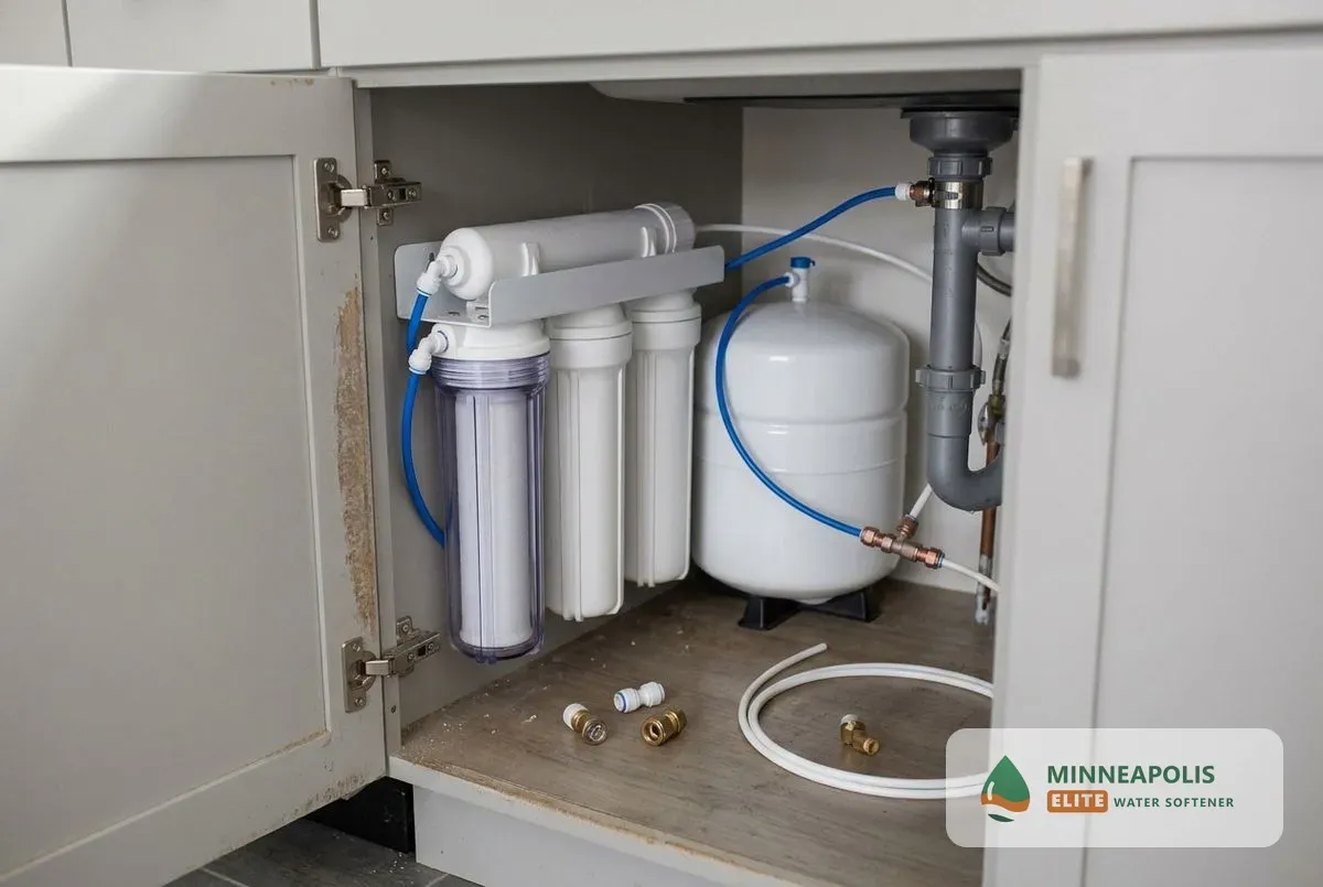 Reverse osmosis installation Minneapolis MN under-sink RO system