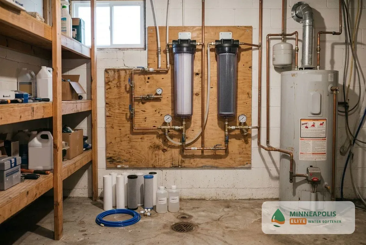 Water filtration systems Minneapolis MN whole-house filter on a main line