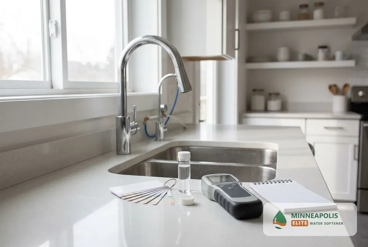 Water quality testing Minneapolis MN tap water test vial and meter